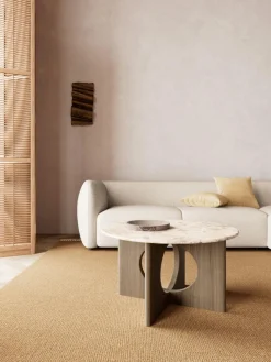 Salontafel Cira Marmer Bruin Ø80cm - Giga Living