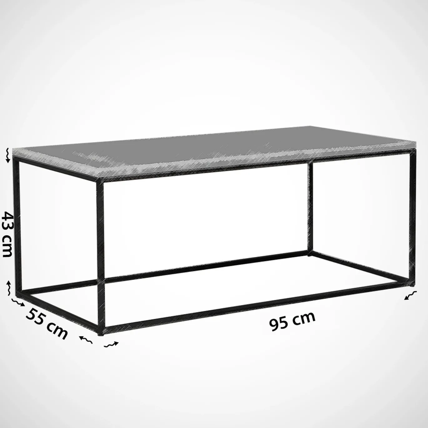 Salontafel Cosco Royal Marmerlook Zwart