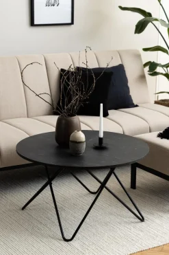 Salontafel Denham Zwart Ø80cm - Giga Living