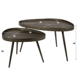 Salontafel Driehoekig Set Van 2 Brons Liquid Metal - Giga Meubel