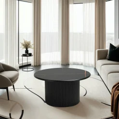 Salontafel Easy Zwart Ø80cm - Giga Meubel