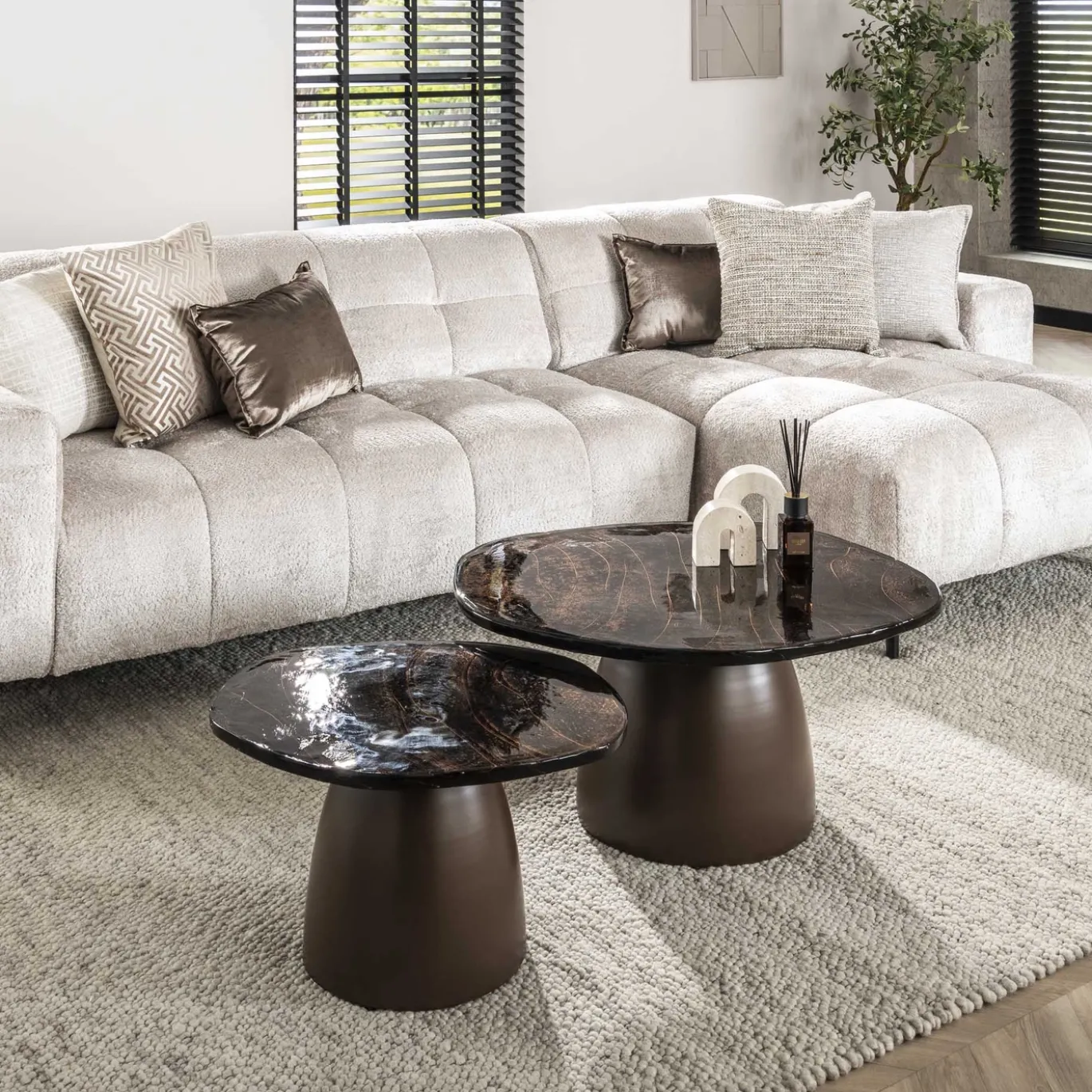 Salontafel Eclipse Koper Set van 2 - Giga Meubel