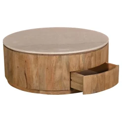 Salontafel Elan met Lades Marmer Naturel - Giga Meubel