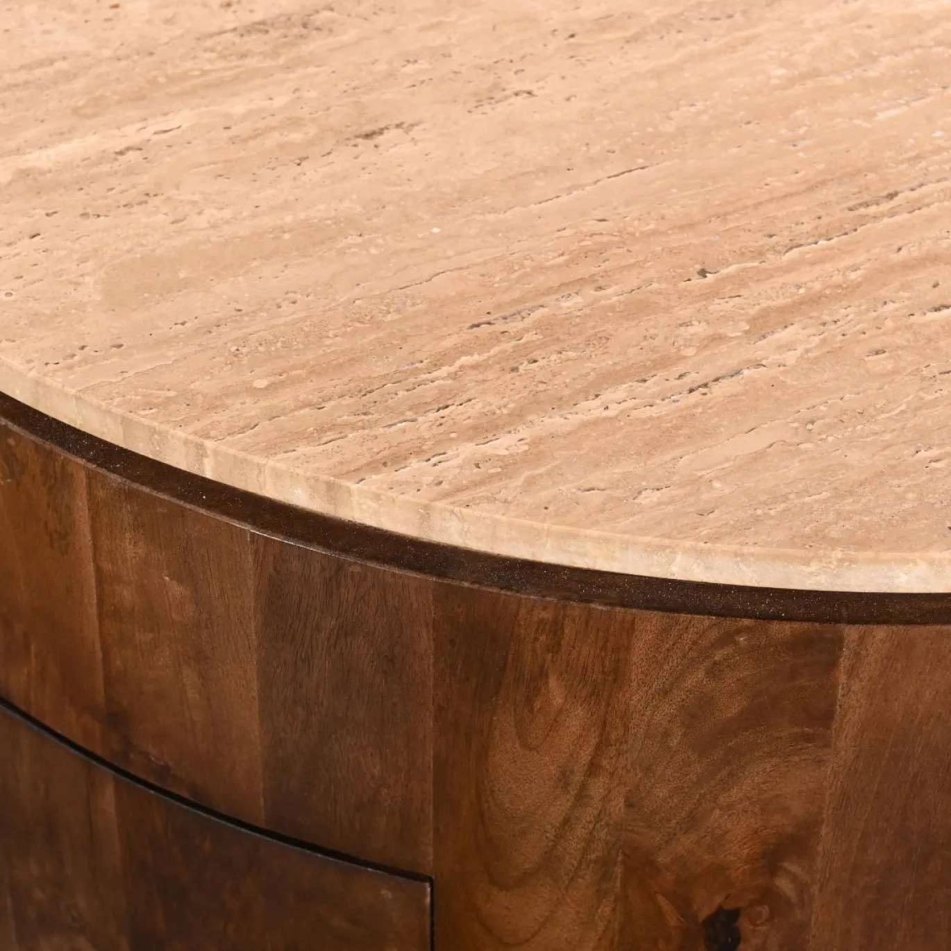 Salontafel Elan met Lades Travertin Walnoot - Giga Meubel
