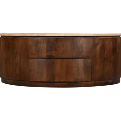Salontafel Elan met Lades Travertin Walnoot - Giga Meubel