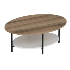 Salontafel Elis Ovaal Naturel/Wit 90cm