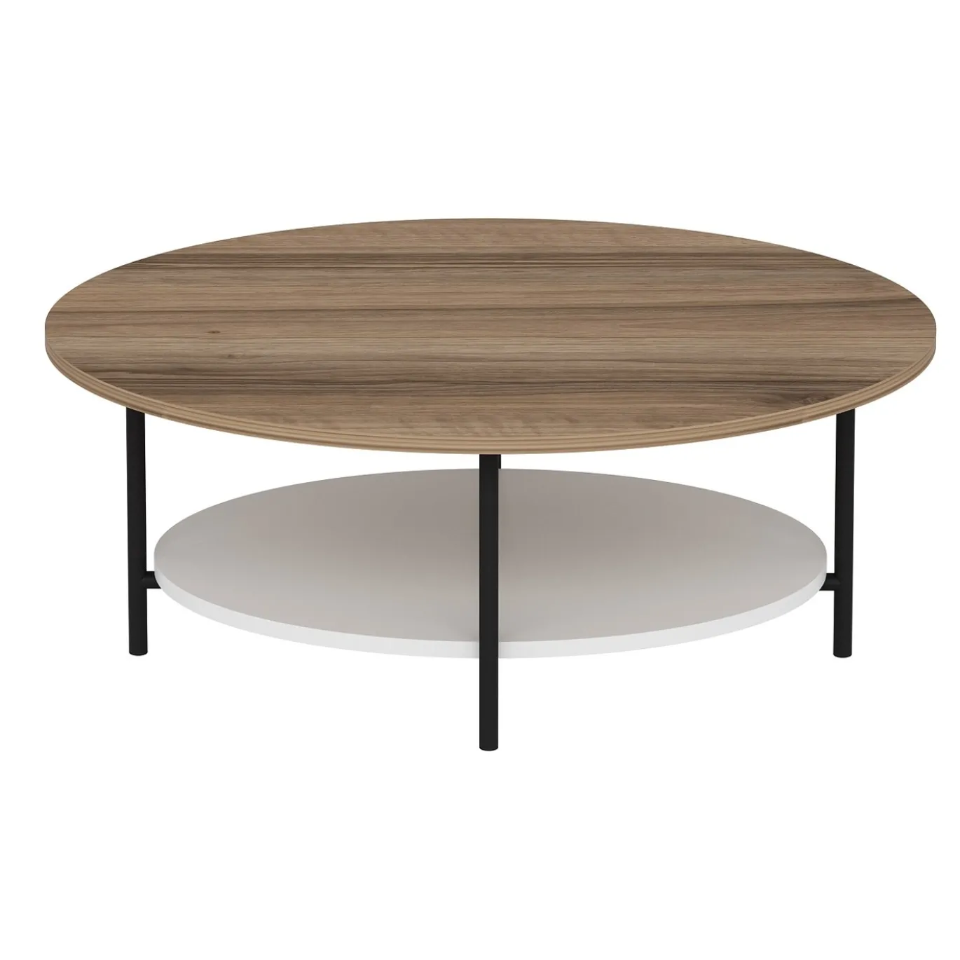 Salontafel Elis Ovaal Naturel/Wit 90cm