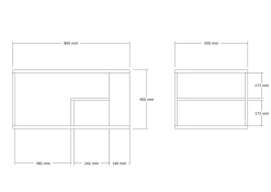 Salontafel Eros Travertinlook 80cm