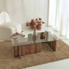 Salontafel Escape Gehard Glas Melamine Walnoot