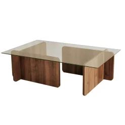 Salontafel Escape Gehard Glas Melamine Walnoot