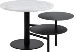 Salontafel Estelle Rond Marmer Wit Ø60cm - Giga Living