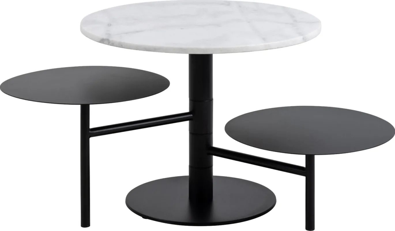 Salontafel Estelle Rond Marmer Wit Ø60cm - Giga Living