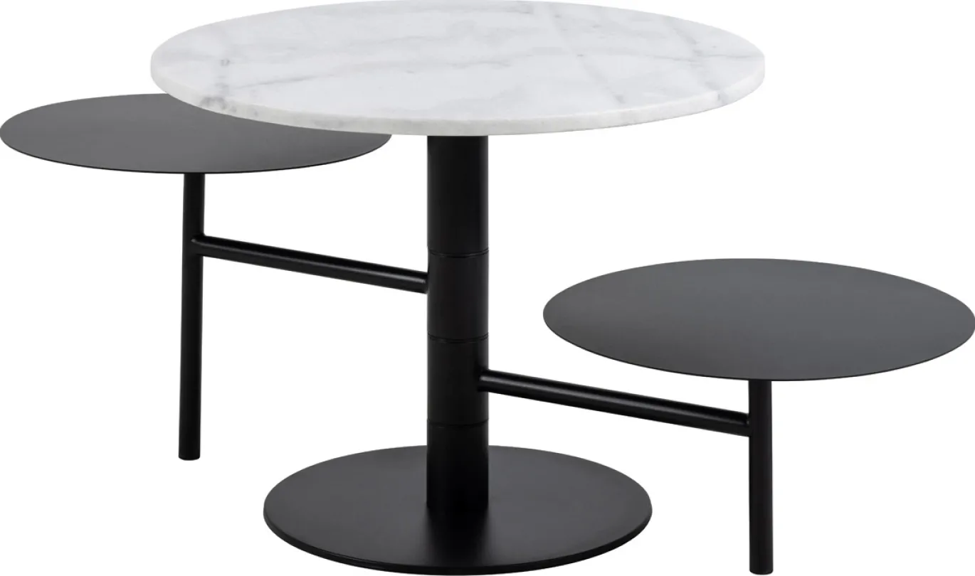 Salontafel Estelle Rond Marmer Wit Ø60cm - Giga Living