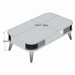 Salontafel Eylul Travertinlook 105cm