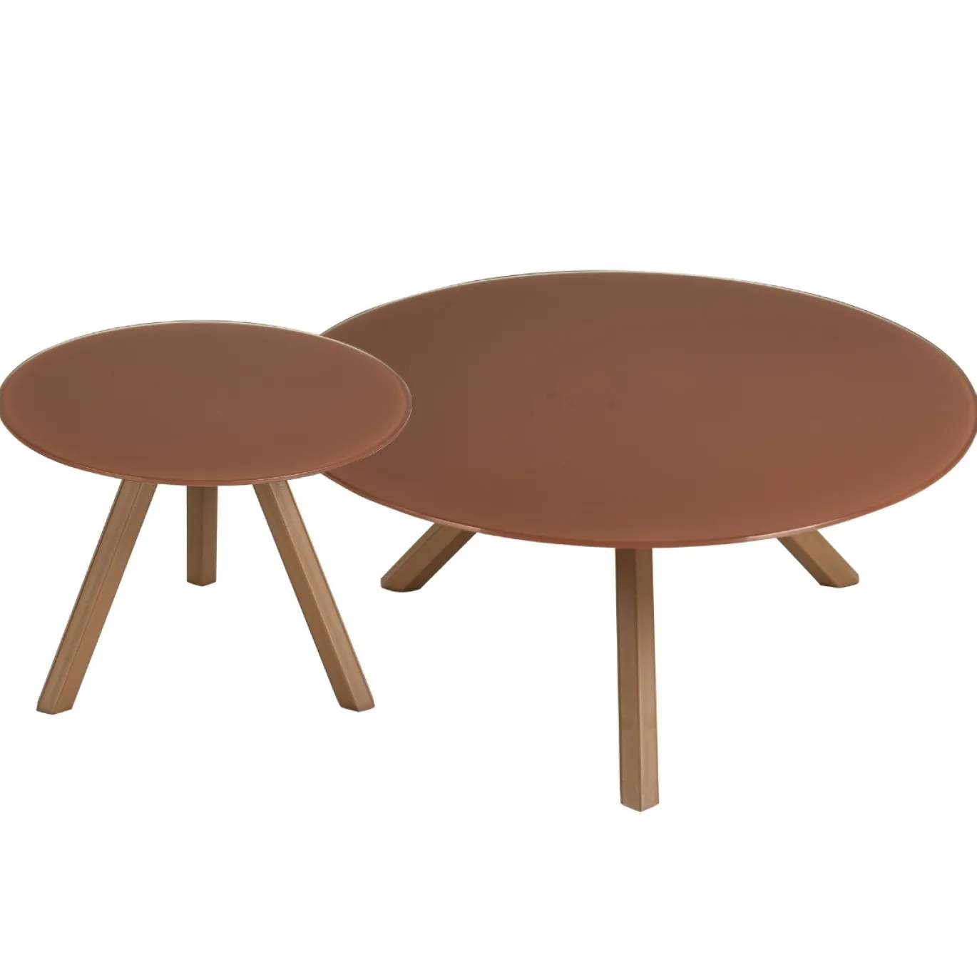 Salontafel Felix Terra Glas Rond Set van 2 - Giga Meubel