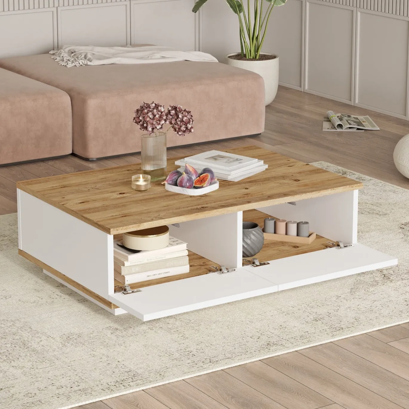 Salontafel Fethiye Naturel/Wit
