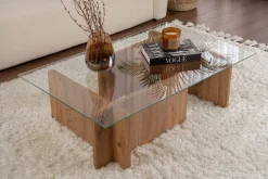 Salontafel Flavio Glas/Bruin 105cm