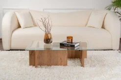 Salontafel Flavio Glas/Bruin 105cm