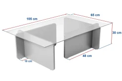 Salontafel Flavio Glas/Bruin 105cm