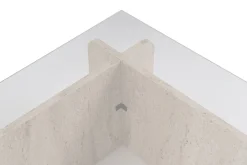Salontafel Flavio Glas/Travertinlook