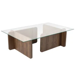 Salontafel Flavio Glas/Walnoot