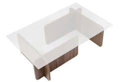 Salontafel Flavio Glas/Walnoot
