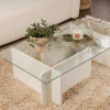 Salontafel Flavio Glas/Wit 105cm