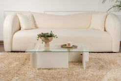 Salontafel Flavio Glas/Wit 105cm