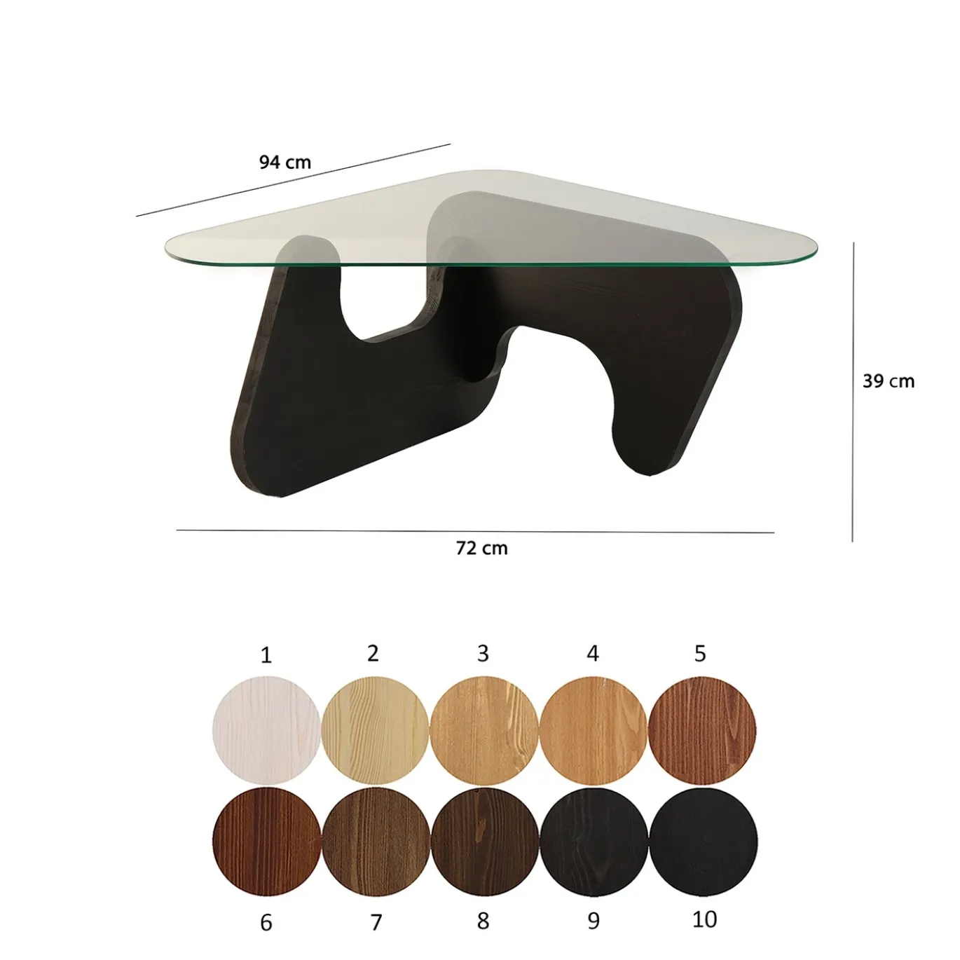 Salontafel Freya Glas/Antraciet
