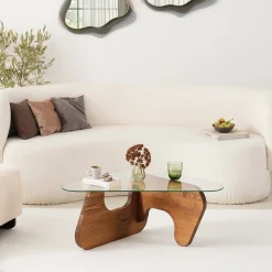 Salontafel Freya Glas/Bruin