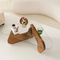 Salontafel Freya Glas/Bruin
