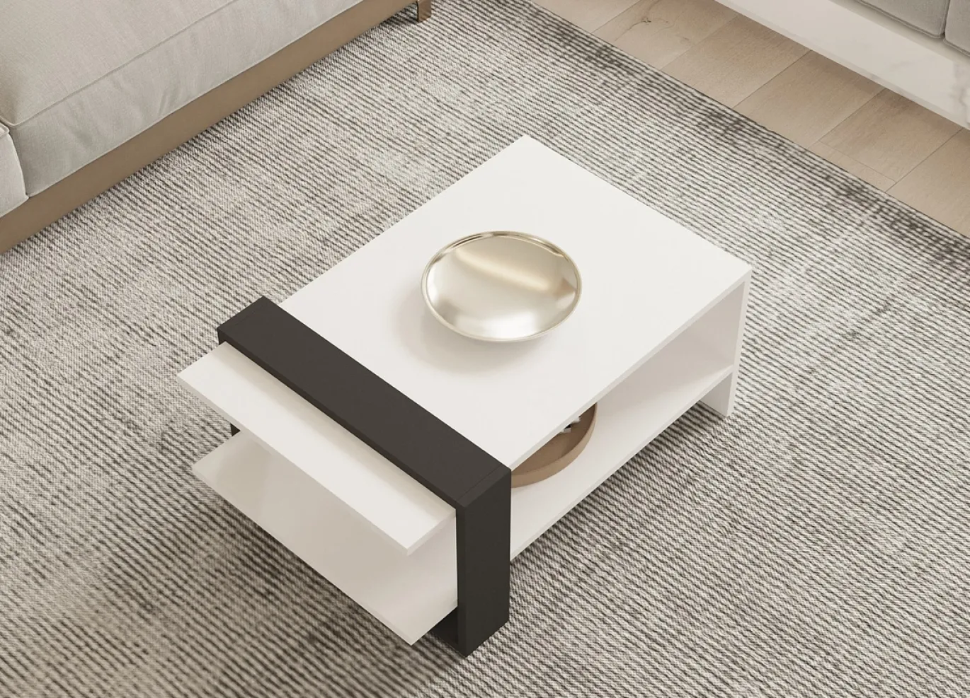Salontafel Funda Wit/Antraciet 80cm