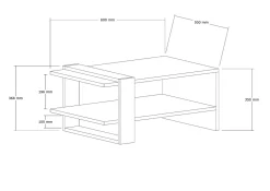 Salontafel Funda Wit/Antraciet 80cm