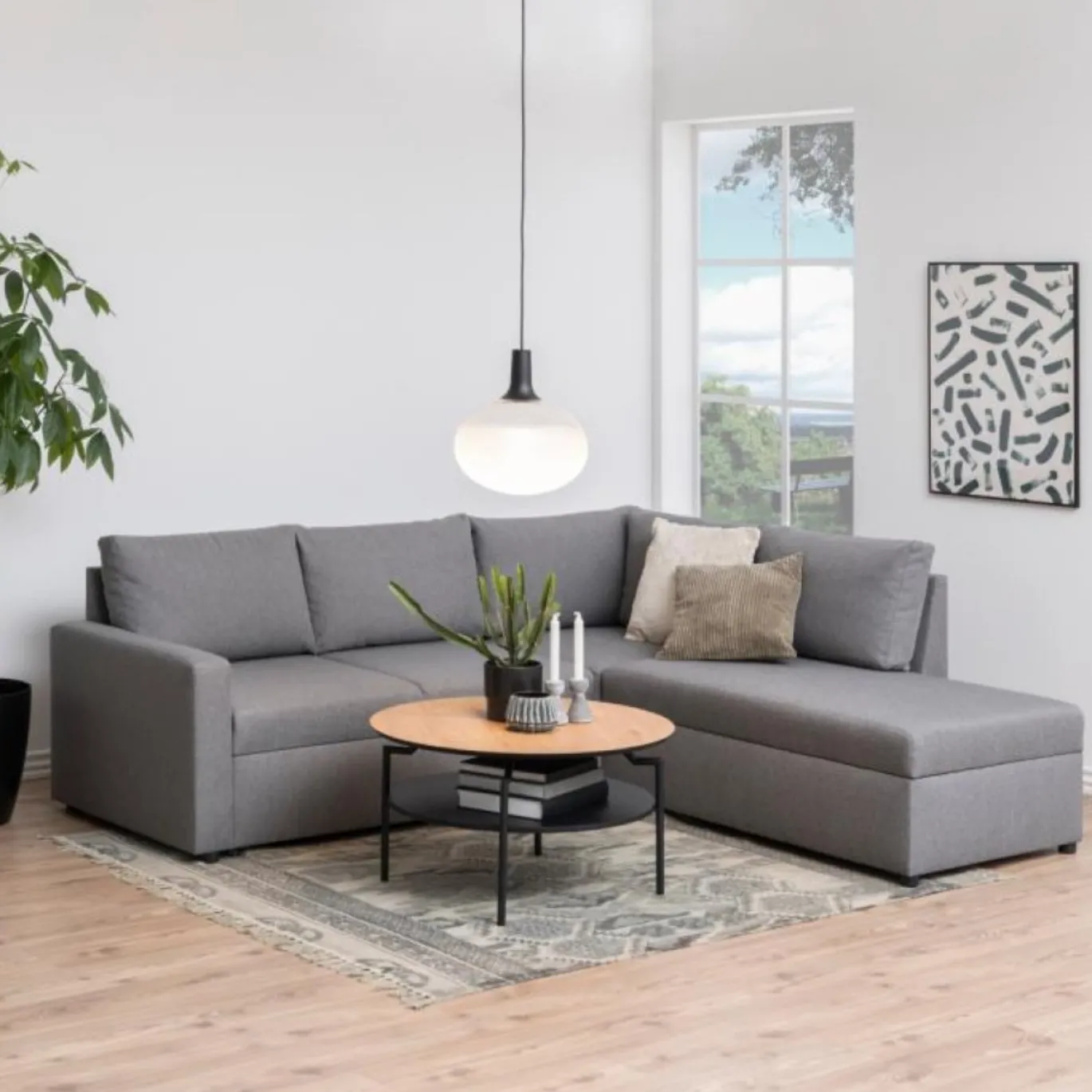 Salontafel Gerrit Paper Mat Wild Eiken Ø80x45cm - Giga Living