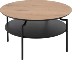 Salontafel Gerrit Paper Mat Wild Eiken Ø80x45cm - Giga Living