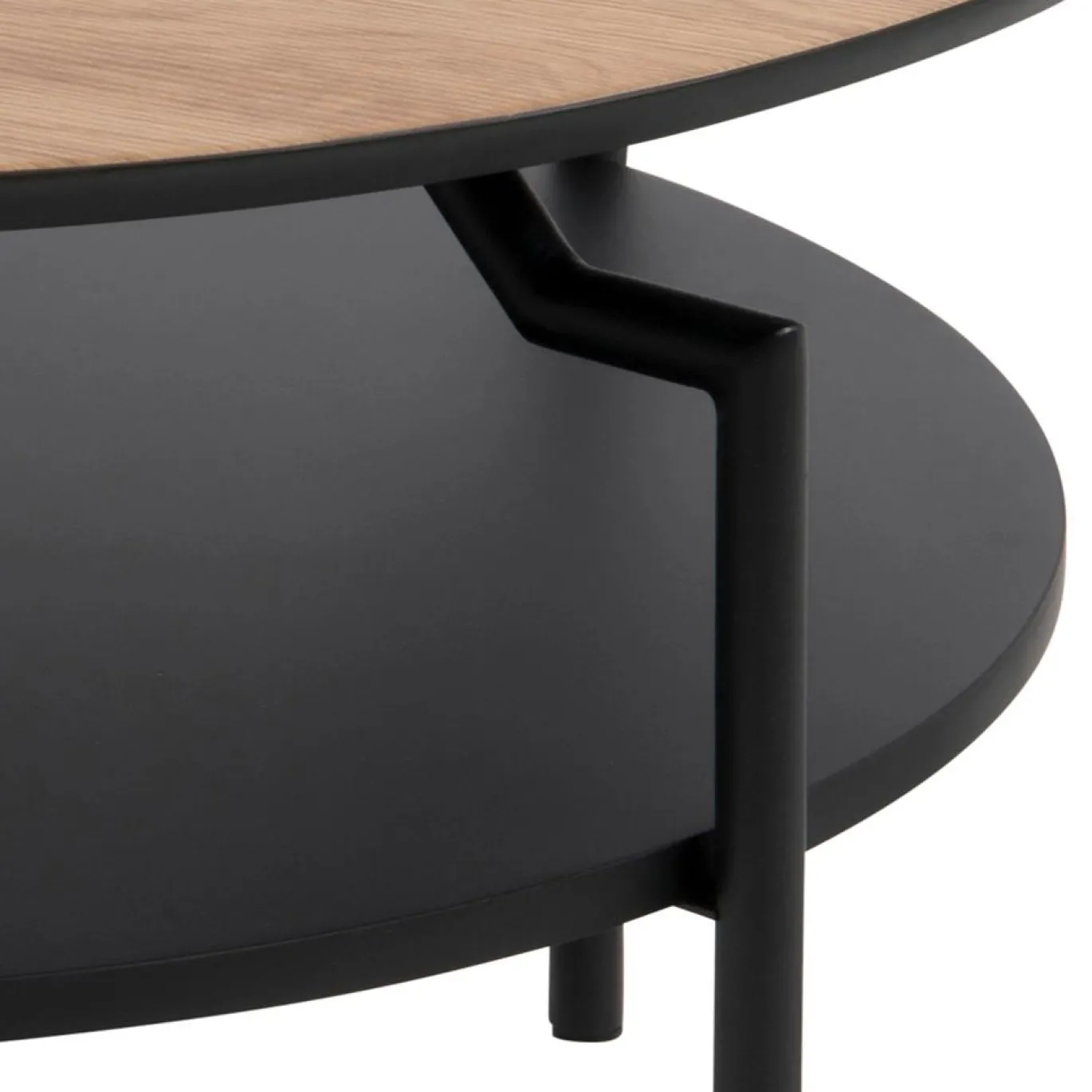 Salontafel Gerrit Paper Mat Wild Eiken Ø80x45cm - Giga Living