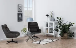 Salontafel Harrie Glas Zilver Ø82x40cm - Giga Living