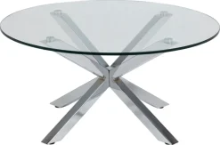 Salontafel Harrie Glas Zilver Ø82x40cm - Giga Living