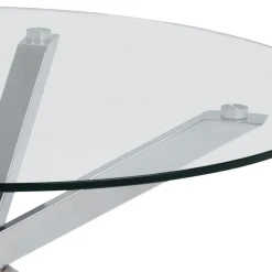Salontafel Harrie Glas Zilver Ø82x40cm - Giga Living