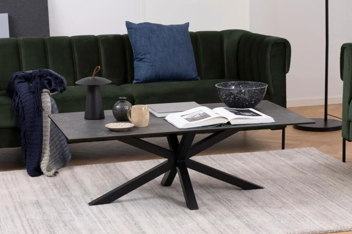 Salontafel Harrie Keramiek Zwart Fairba 130cm - Giga Living