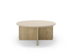 Salontafel Hillary Rond 80cm Crème Eiken - Giga Meubel