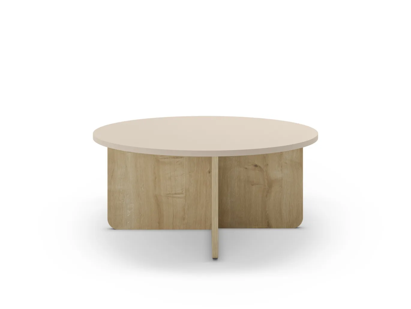 Salontafel Hillary Rond 80cm Crème Eiken - Giga Meubel
