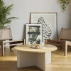 Salontafel Hillary Rond 80cm Eiken Crème/eiken - Giga Meubel