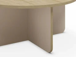 Salontafel Hillary Rond 80cm Eiken Crème/eiken - Giga Meubel