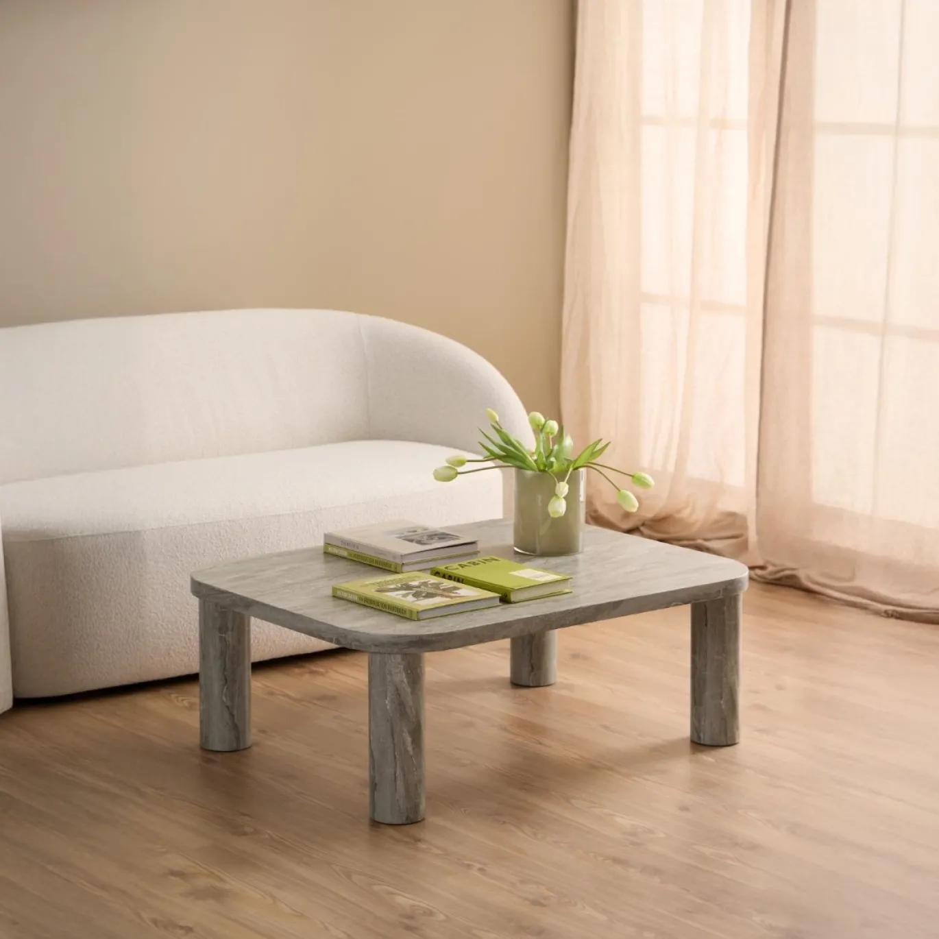Salontafel In-Beom Paper Grijs Marmer 100cm - Giga Living