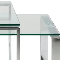 Salontafel Jasper Rechthoekig Glas Transparant Set 115cm - Giga Living