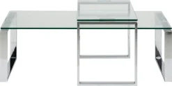 Salontafel Jasper Rechthoekig Glas Transparant Set 115cm - Giga Living