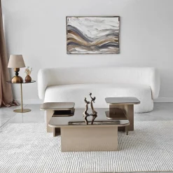 Salontafel Jazz Beige/Brons Set van 3