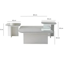 Salontafel Jazz Wit Set van 3