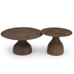 Salontafel Joji Walnoot Ø60cm - Giga Meubel